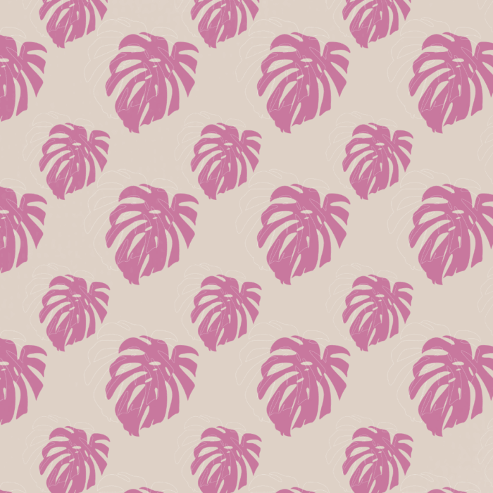 Tissu Imprimé Feuille Tropicale Rose Beige, 10 tissus au choix