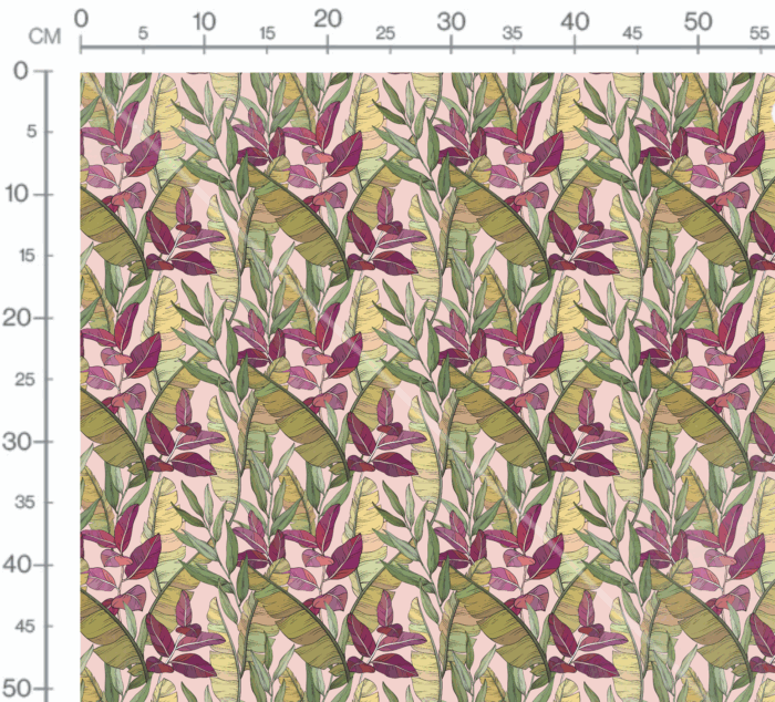 Tissu Imprimé Feuilles Palmier Bananier, 10 tissus au choix – Image 3