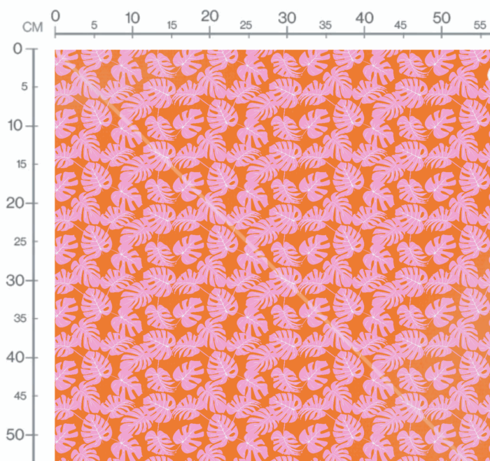 Tissu Imprimé Feuilles Roses Orange, 10 tissus au choix – Image 3