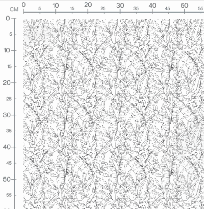 Tissu Imprimé Feuilles Tropicales Blanc Noir, 10 tissus au choix – Image 3