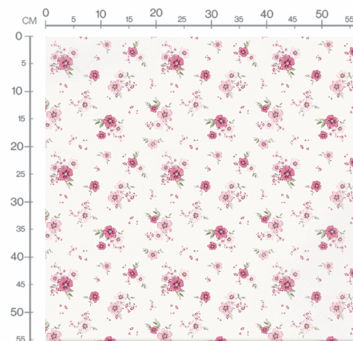 Tissu Imprimé Fleurs Delicatesse Rose, 10 tissus au choix – Image 3