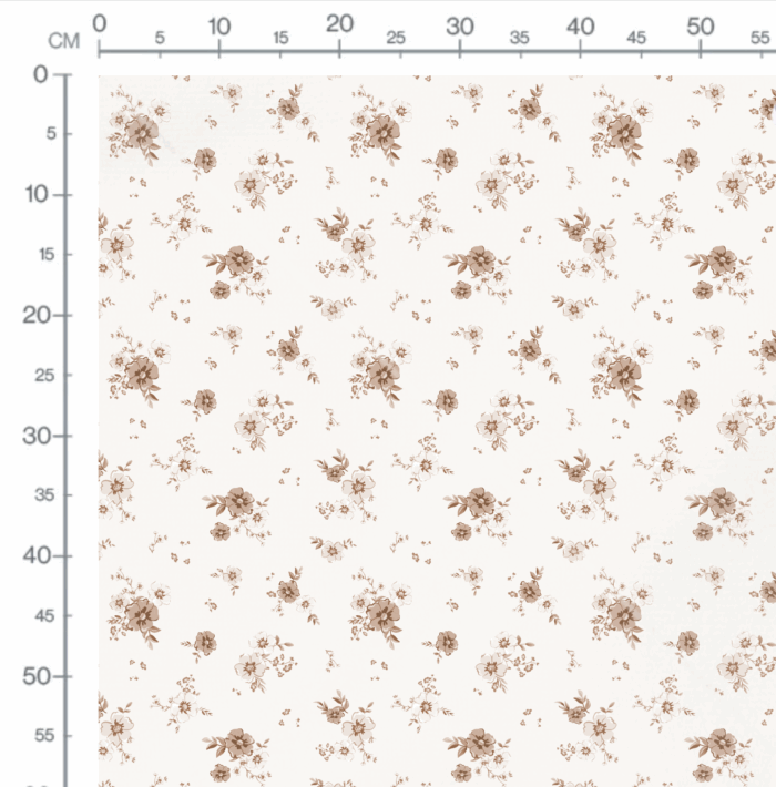 Tissu Imprimé Fleurs Delicatesse Sepia, 10 tissus au choix – Image 2