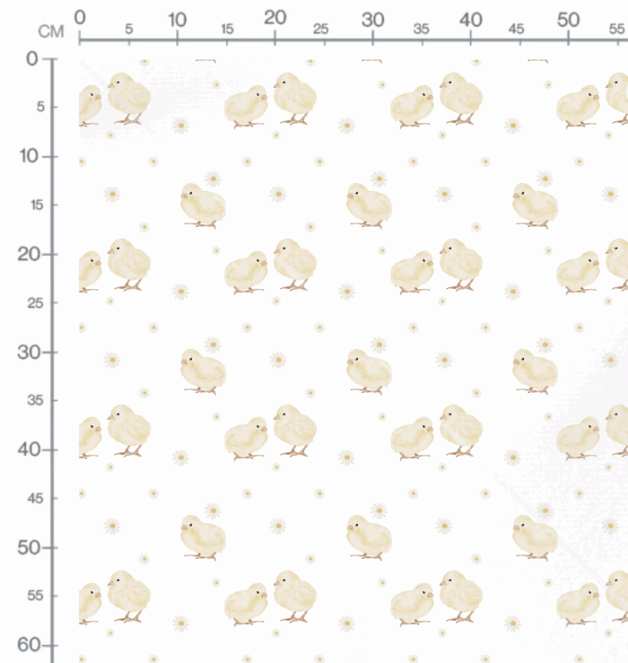 Tissu Imprimé Poussin Paquerette Blanc, 10 tissus au choix – Image 3