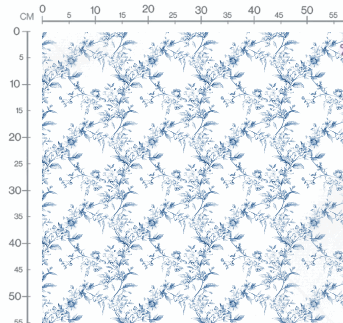 Tissu Inspiration Toile de Jouy Delicatesse Bleu, 11 tissus au choix – Image 3