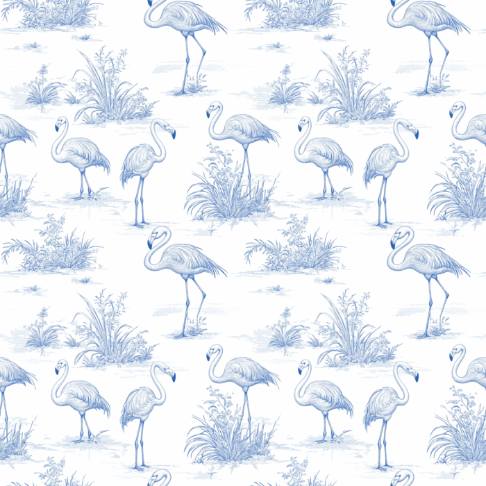 Tissu Inspiration Toile de Jouy Flamant Rose, 11 tissus au choix