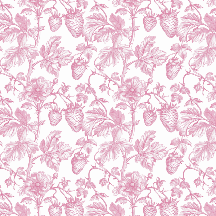 Tissu Inspiration Toile de Jouy Fraises Blanc, 11 tissus au choix
