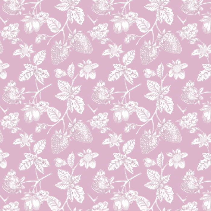 Tissu Inspiration Toile de Jouy Fraises Rose, 11 tissus au choix