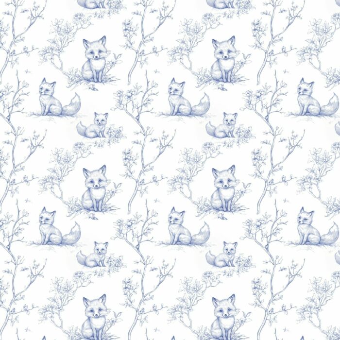 Tissu Inspiration Toile de Jouy Renard Blanc, 11 tissus au choix