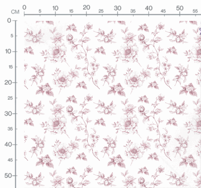 Tissu Inspiration Toile de Jouy Fleurs Serenite Rose, 11 tissus au choix – Image 3