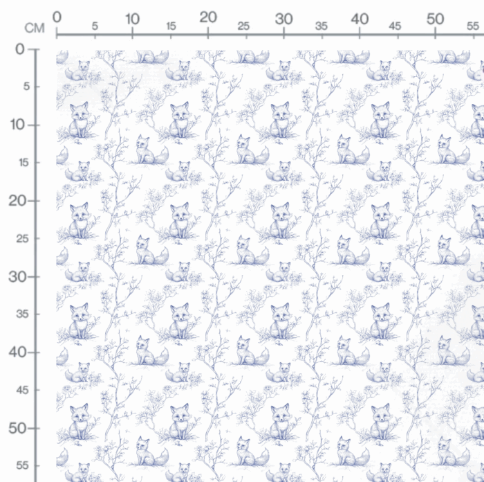 Tissu Inspiration Toile de Jouy Renard Blanc, 11 tissus au choix – Image 3