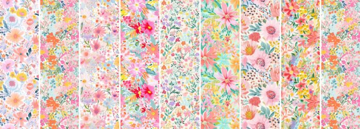 Tissu Imprimé Fleurs de Printemps Lea, 10 tissus au choix – Image 4