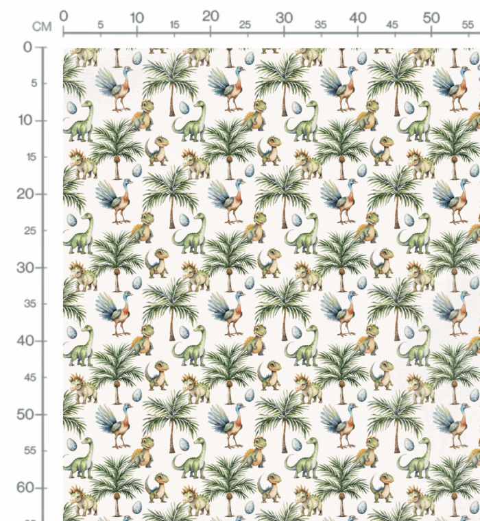 Tissu Imprimé Dino et Palmiers, 10 tissus au choix – Image 2