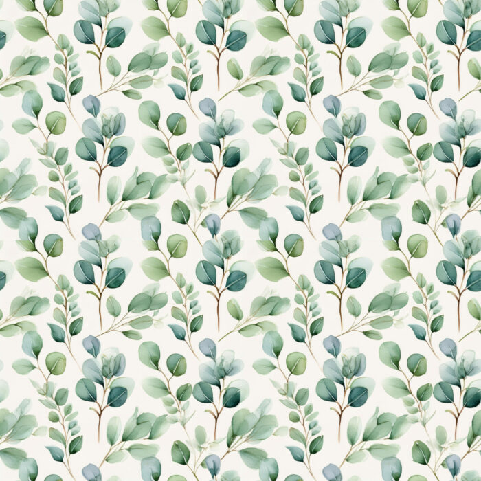 Tissu Imprimé Eucalyptus Feuilles Creme, 10 tissus au choix