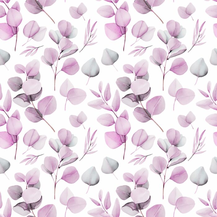 Tissu Imprimé Eucalyptus Feuilles Rose, 10 tissus au choix