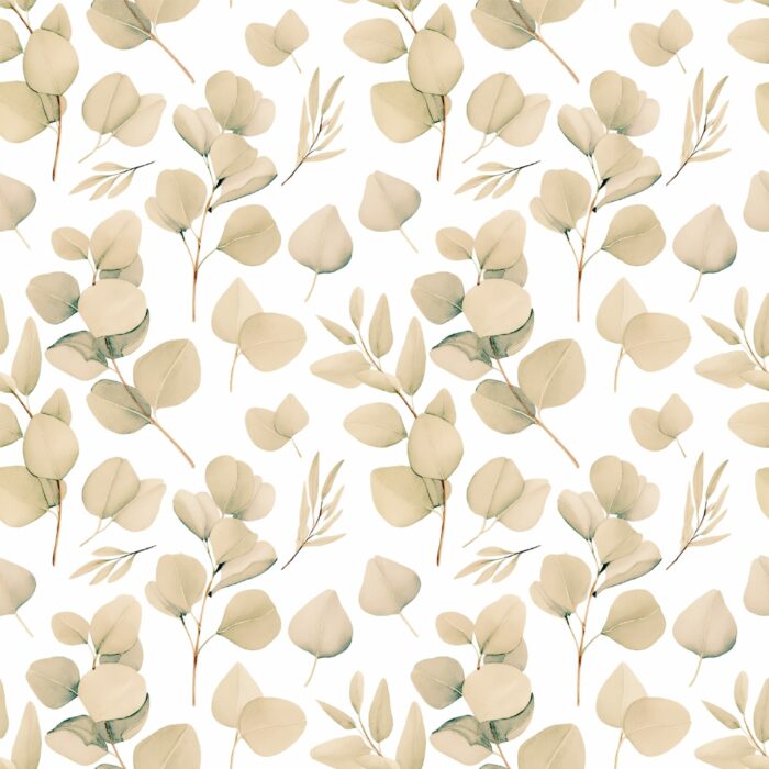 Tissu Imprimé Eucalyptus Feuilles Sepia, 10 tissus au choix