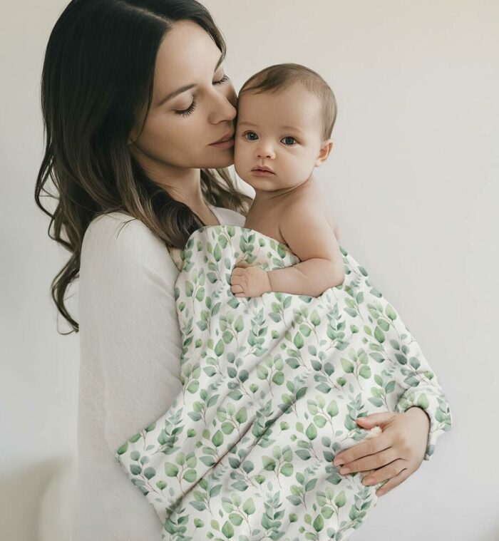 Tissu Imprimé Eucalyptus Feuilles Sérénité, 10 tissus au choix – Image 3