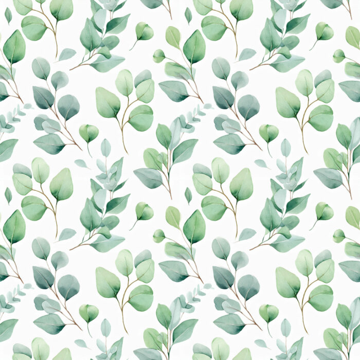 Tissu Imprimé Eucalyptus Feuilles Sérénité, 10 tissus au choix