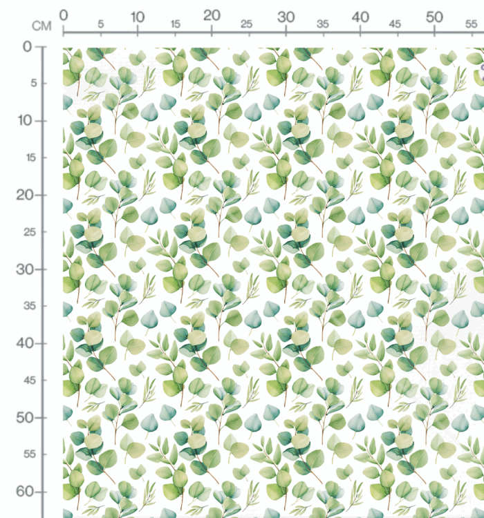 Tissu Imprimé Eucalyptus Feuilles Vert, 10 tissus au choix – Image 2