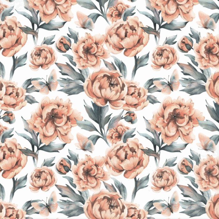 Tissu Imprimé Fleuri Printemps Vintage Blanc, 10 tissus au choix