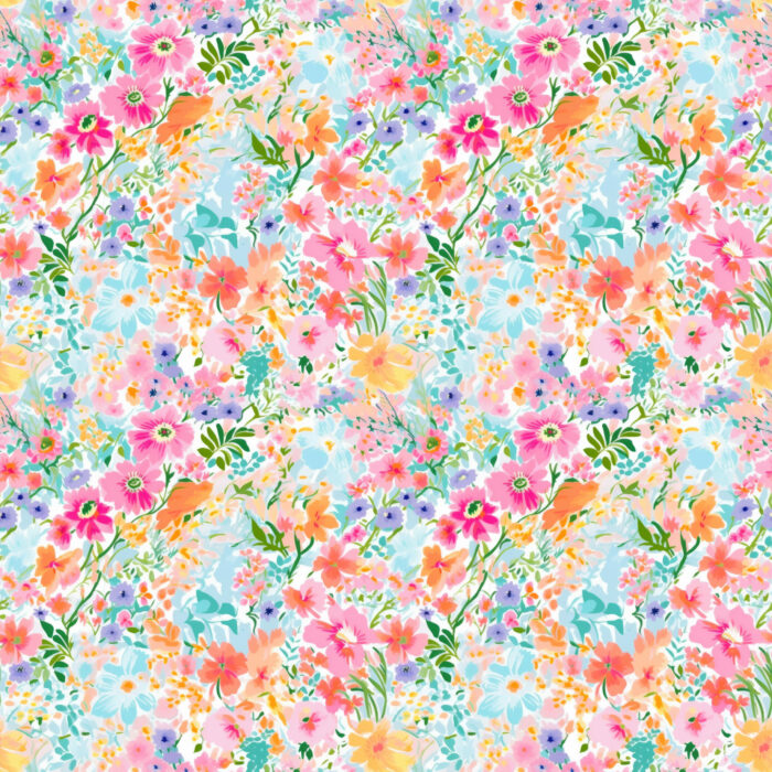 Tissu Imprimé Fleurs de Printemps Audrey, 10 tissus au choix
