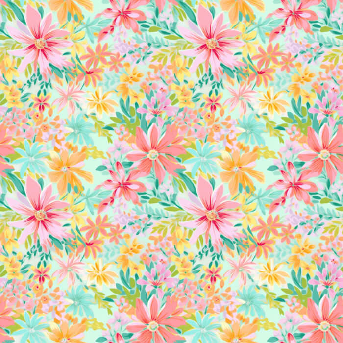 Tissu Imprimé Fleurs de Printemps Celeste, 10 tissus au choix