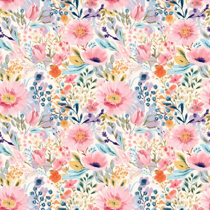 Tissu Imprimé Fleurs de Printemps Iris, 10 tissus au choix