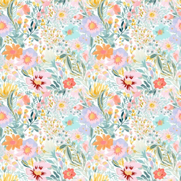 Tissu Imprimé Fleurs de Printemps Romy, 10 tissus au choix