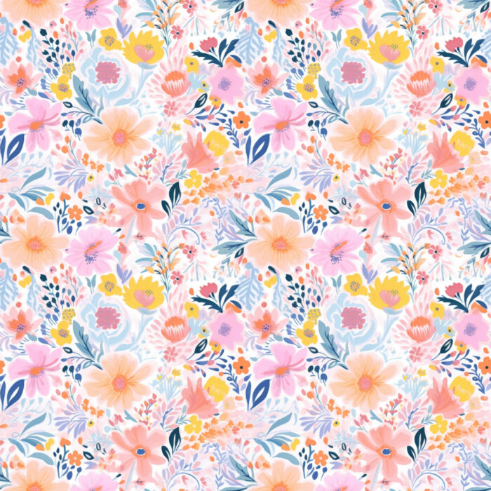 Tissu Imprimé Fleurs de Printemps Roxane, 10 tissus au choix