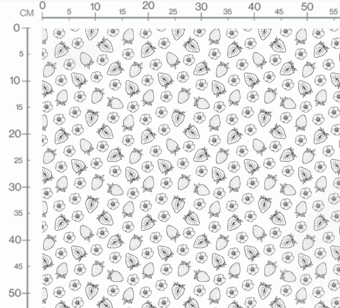 Tissu Imprimé Fraises Blanc et Noir, 10 tissus au choix – Image 3