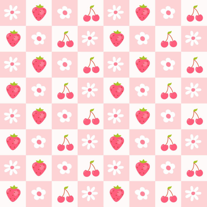 Tissu Imprimé Fraises Cerises Carreaux, 10 tissus au choix