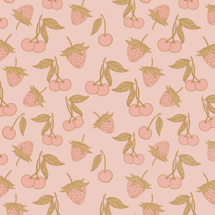 Tissu Imprimé Fraises et Cerises Blush, 10 tissus au choix