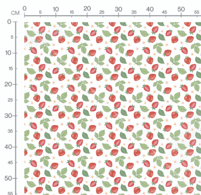 Tissu Imprimé Fraises et Feuilles, 10 tissus au choix – Image 3