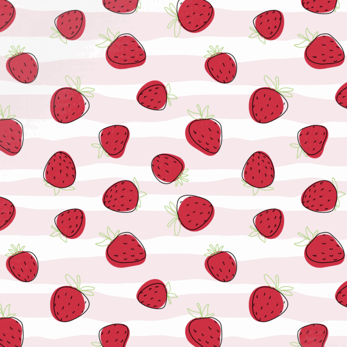 Tissu Imprimé Fraises Rayures, 10 tissus au choix