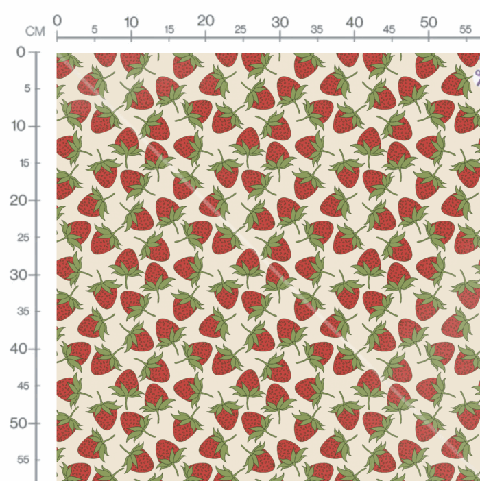 Tissu Imprimé Fraises Retro, 10 tissus au choix – Image 3