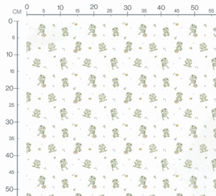 Tissu Imprimé Grenouille Adorable Blanc, 10 tissus au choix – Image 3