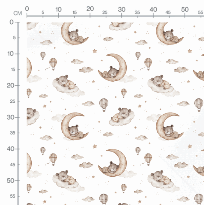 Tissu Imprimé Ourson Reveur, 10 tissus au choix – Image 2