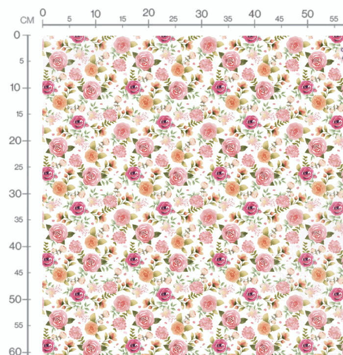 Tissu Imprimé Roses Aquarelle Printemps, 10 tissus au choix – Image 3