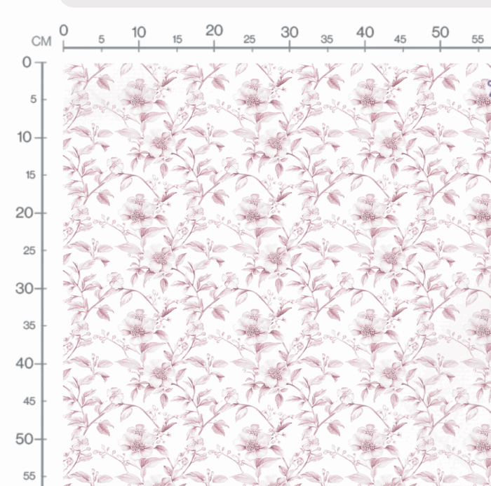 Tissu Inspiration Toile de Jouy Fleurs Harmonie Rose, 11 tissus au choix – Image 2