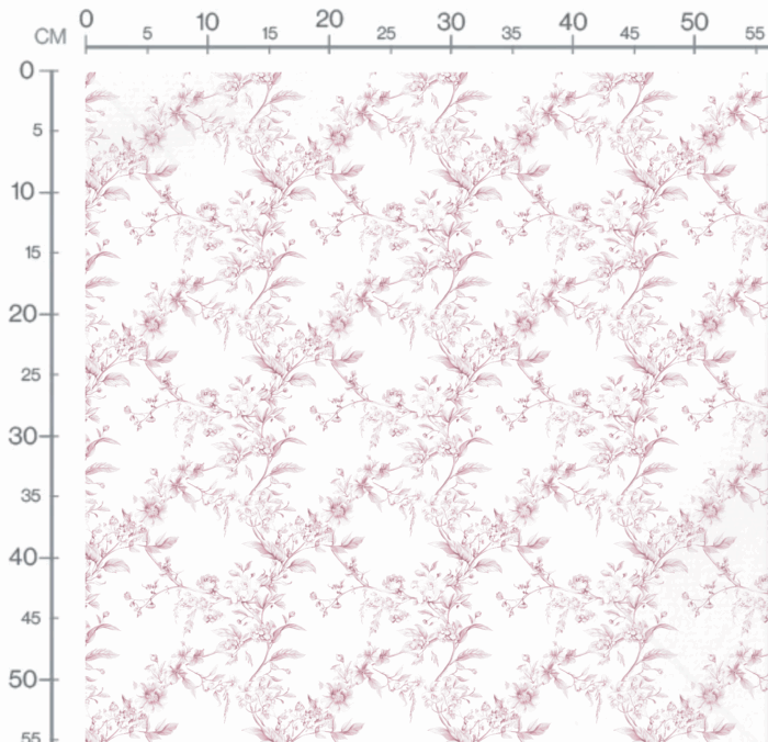Tissu Inspiration Toile de Jouy Fleurs Delicatesse Rose, 11 tissus au choix – Image 3