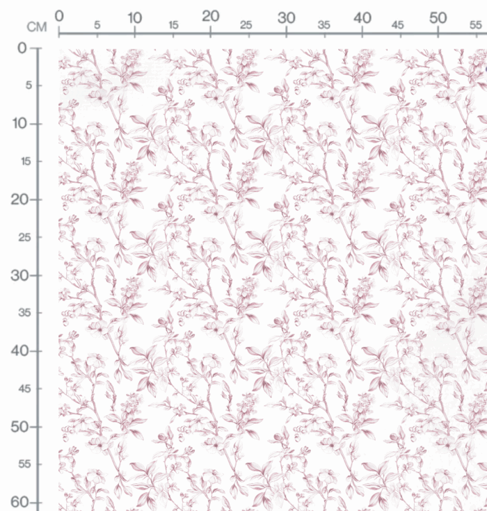 Tissu Inspiration Toile de Jouy Fleurs Printemps Rose, 11 tissus au choix – Image 2