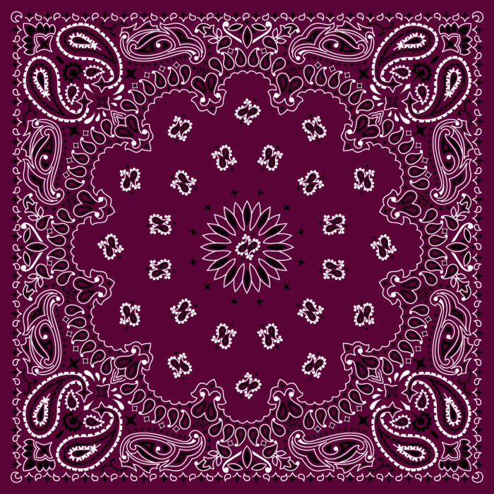 Tissu Imprimé Bandana Paisley 1 Vin Rouge, 10 tissus au choix