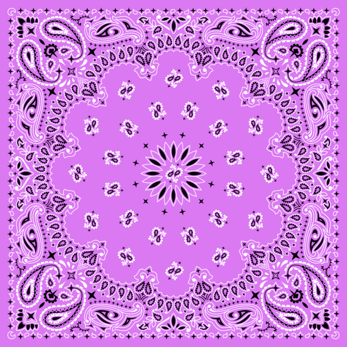 Tissu Imprimé Bandana Paisley 12 Orchidée Carré, 10 tissus au choix