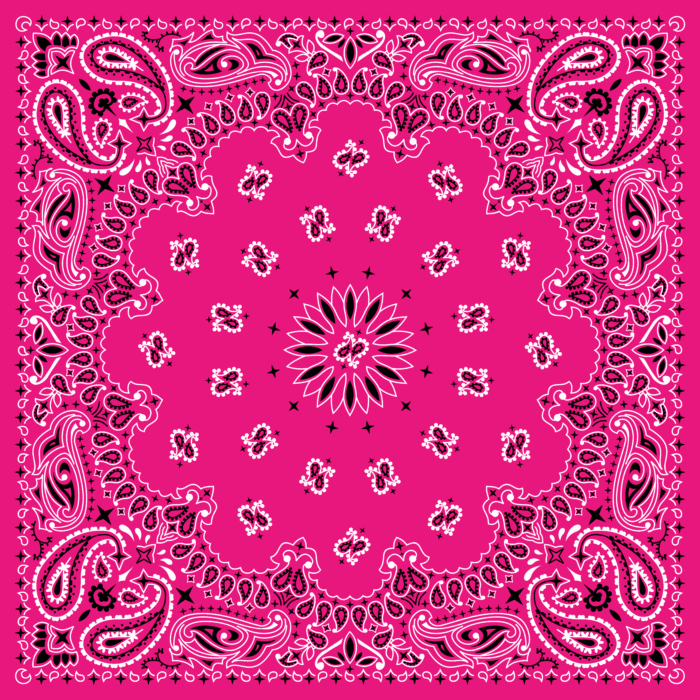 Tissu Imprimé Bandana Paisley 15 Fuchsia Carré, 10 tissus au choix