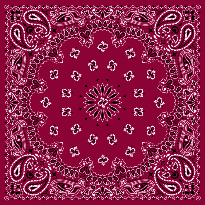Tissu Imprimé Bandana Paisley 22 Sangria Carré, 10 tissus au choix
