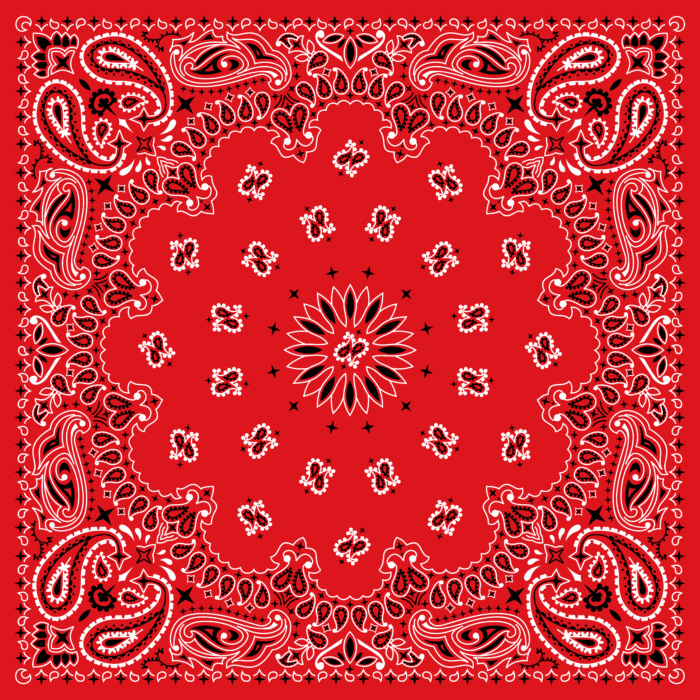 Tissu Imprimé Bandana Paisley 26 Rouge Orange, 10 tissus au choix