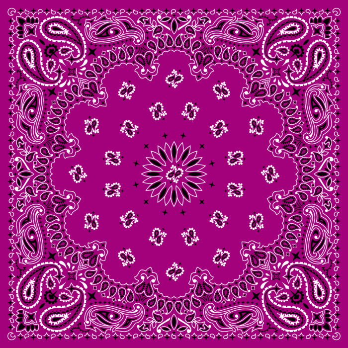 Tissu Imprimé Bandana Paisley 03 Magenta Carré, 10 tissus au choix