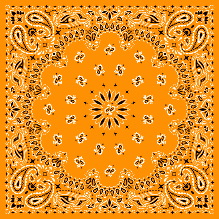 Tissu Imprimé Bandana Paisley 36 Orange Clair, 10 tissus au choix
