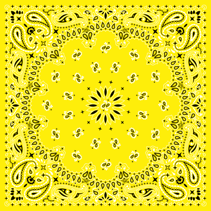 Tissu Imprimé Bandana Paisley 38 Jaune Carré, 10 tissus au choix