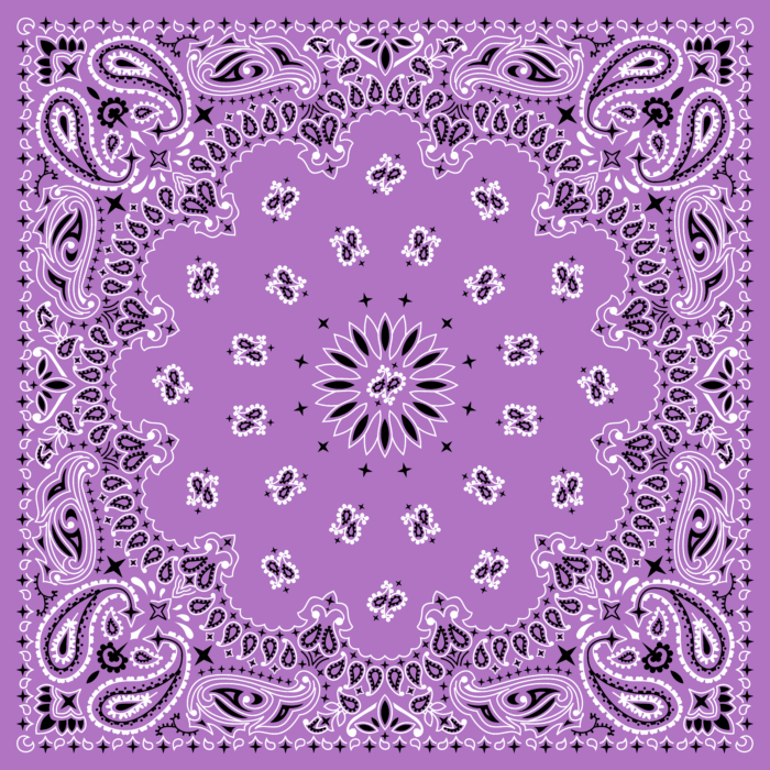 Tissu Imprimé Bandana Paisley 05 Lavande Carré, 10 tissus au choix
