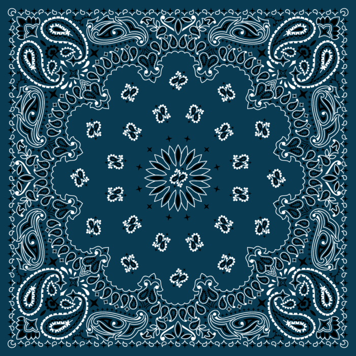 Tissu Imprimé Bandana Paisley 63 Bleu Petrole, 10 tissus au choix